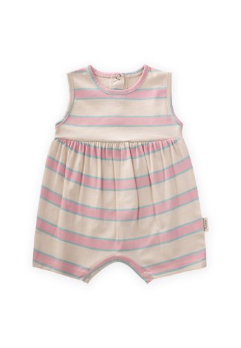 Wide Striped Jumpsuit 0-3 Years Pink Blue Striped