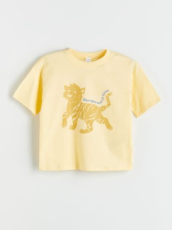 LCW Kids Printed Crew Neck T-Shirt for Boys