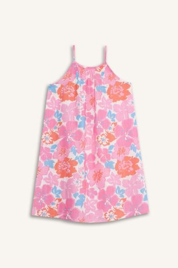 Floral Viscose Spaghetti Strap Dress