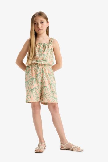 Girl's Printed Strappy Jumpsuit