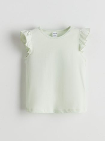 LCW ECO Green Bicycle Neck Basic Girls' T-Shirt