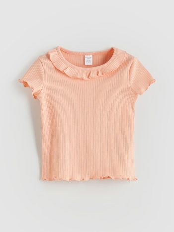 LCW Kids Coral Bicycle Neck Basic Girls' T-shirt