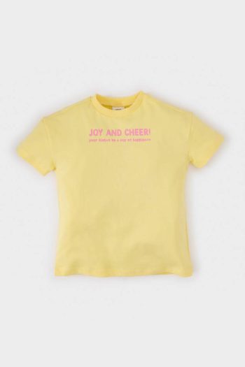 Baby Girl Printed Short Sleeve Bicycle Neck T-Shirt
