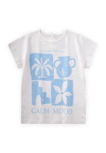 Calm Mood Printed T-Shirt 3-8 Years Off-White