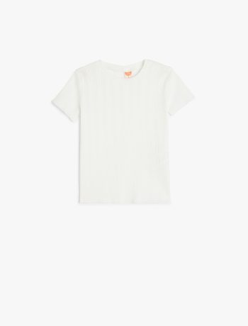 Baby Girl Bicycle Neck Short Sleeve Cotton Basic T-Shirt
