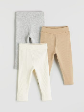 LCW Baby Gray Belted Ribbed Boys’ Baby Pants with Feet