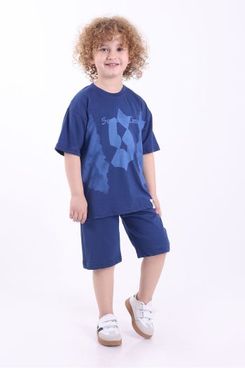 Maxima S Print Patch Detail Oversized Summer Set for Boys aged 3-6 with Shorts