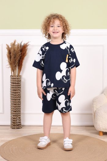 Mixima Micky Printed Oversized Summer Set with Shorts for Kids Ages 3-6