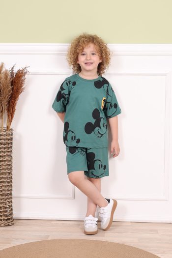Mixima Micky Printed Oversized Summer Set with Shorts for Children Aged 3-6 Years