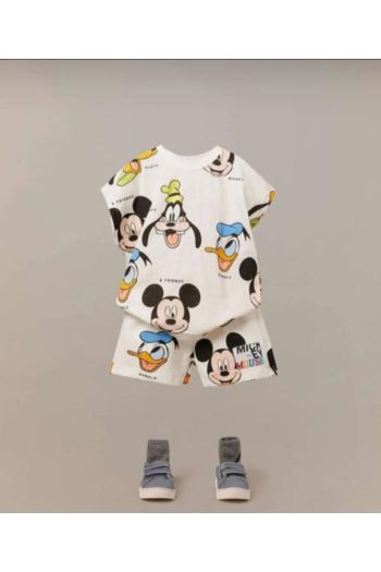 LADİN New Season Boys' Mickey Mouse Pattern Printed Short Set