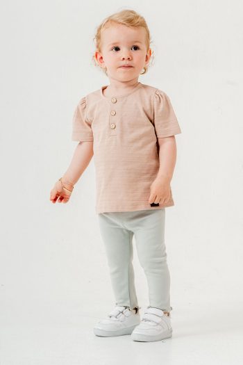 Bombe Baby Children's Cotton Leggings 2-Piece Set Trendy Fashion Top and Bottom Set