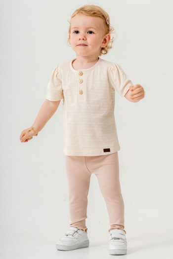 Bombe Baby Kids Powder Cotton Leggings Set – Trendy Fashion Top and Bottom Set