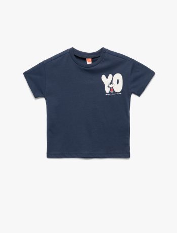 Licensed Cotton Short Sleeve Crew Neck T-Shirt for Baby Boys with Snoopy Print