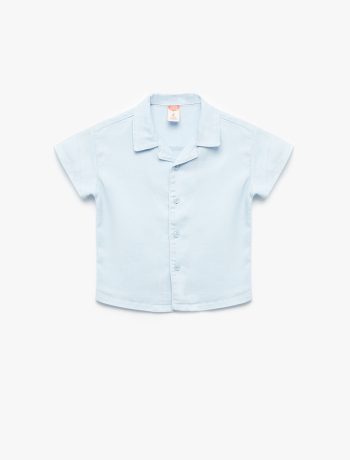 Boy's Classic Collar Button-Up Short Sleeve Shirt