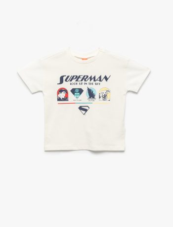 Licensed Superman Short Sleeve Cotton Printed T-Shirt for Boys