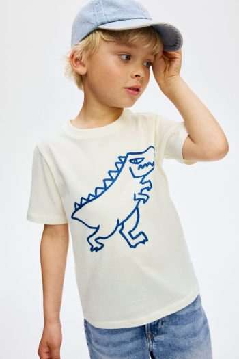 Processed Patterned Cotton T-Shirt