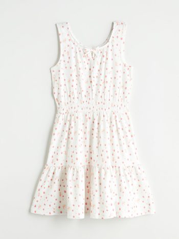 LCW Kids White Crew Neck Girls Dress