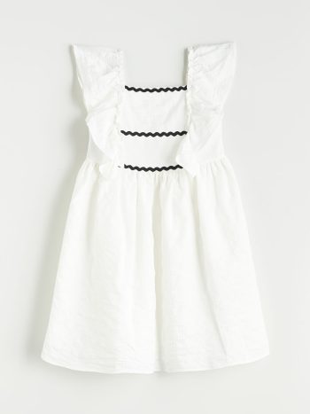 LCW Kids                                                                                          Ecru Square Collar Girl's Dress