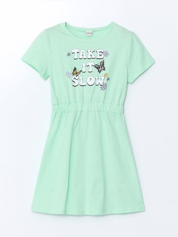 LCW ECO Green Bicycle Collar Girl's Dress