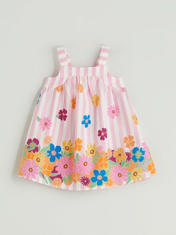 LCW Kids Pink Floral Girls' Cotton Blend Dress