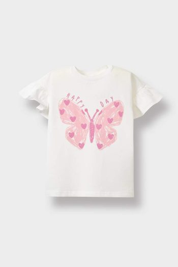 Girls' Regular Fit Crew Neck Fun Printed Short Sleeve T-Shirt