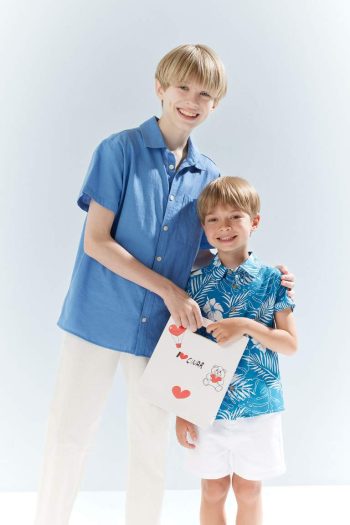 Boys' Oversized Loose Fit Short Sleeve Polo Shirt