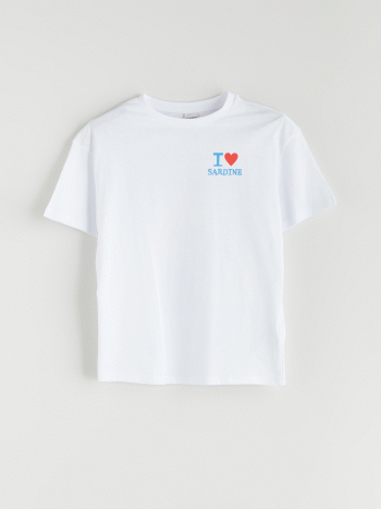 LCW Kids White Bicycle Neck Girl's T-Shirt