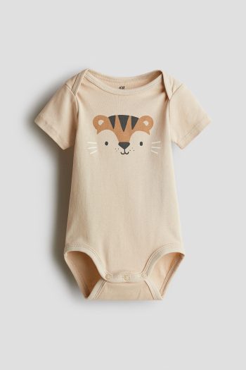 Printed and Envelope Collar Bodysuit