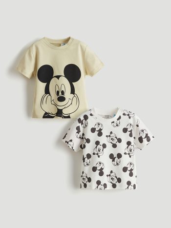 Green Mickey Mouse Print Baby Boy T-Shirt 2 Pcs
