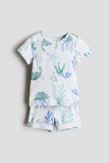 2-Piece Ribbed and Cotton Set