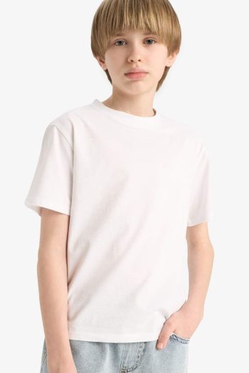Boys' Bicycle Collar Basic Plain Short Sleeve T-Shirt