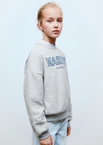 MESSAGE EMBROIDERED COTTON SWEATSHIRT