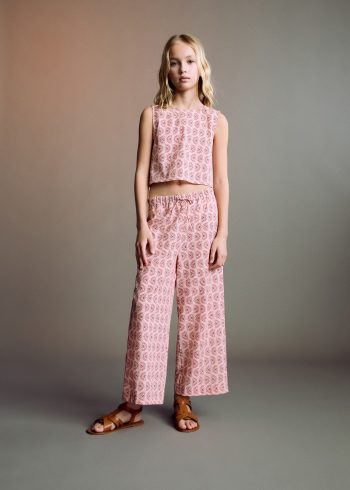 PATTERNED COTTON TROUSERS