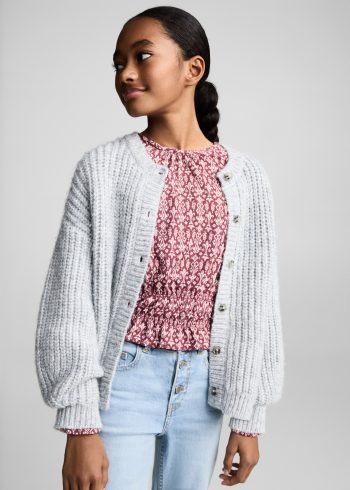 BUTTONED FLARED JEAN TROUSERS
