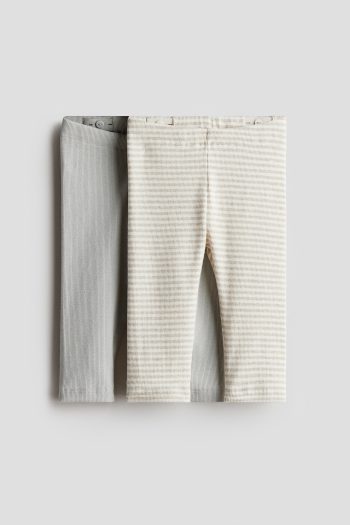 2 COTTON AND RIBBED TIGHTS