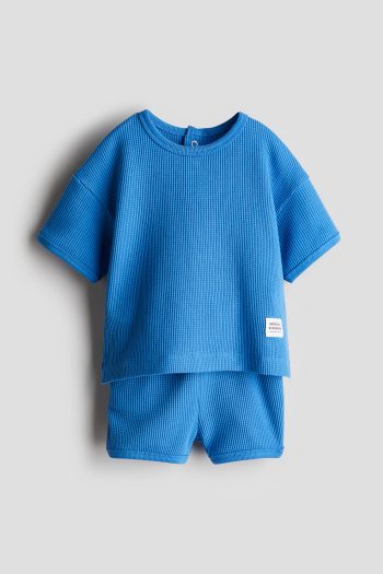 2 PIECE HONEYCOMB TEXTURED JERSEY SET
