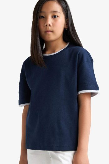 Girls' Relax Fit Ribbed Short Sleeve T-Shirt