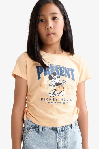 Girls' Disney Mickey & Minnie Fitted Crew Neck Short Sleeve T-Shirt