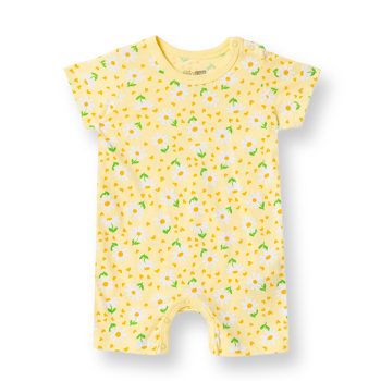 Baby Girl Short Romper with Bicycle Neck and Short Sleeves