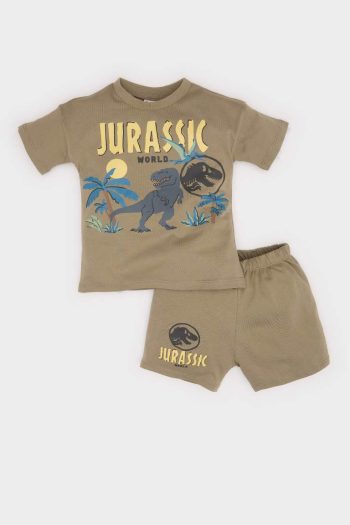Jurassic World Baby Boy 2-Piece Short Sleeve T-Shirt and Elastic Waist Shorts Set