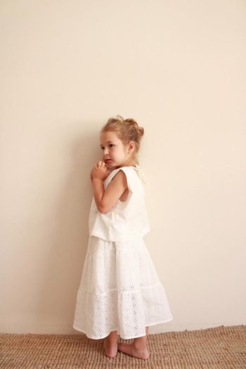 White Brode Back-Tied Girl Set