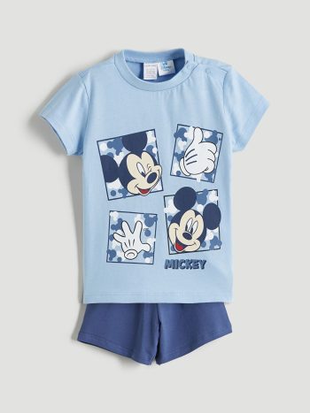 LCW Baby Mavi Mickey Mouse Printed Boys' Shorts Set