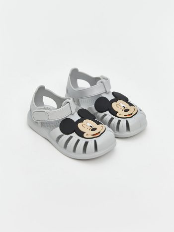 LCW STEPS Gri Mickey Mouse Printed Boys' Baby Beach Sandals