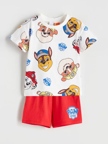 LCW Baby  Cream Paw Patrol Printed Boys' Baby Outfit with Shorts