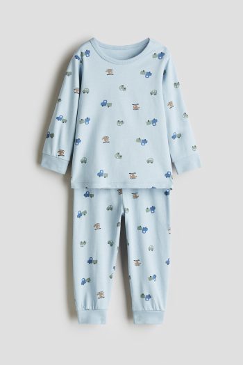 Cotton and Printed Pajama Set