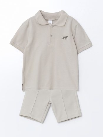Polo Collar Boys' T-Shirt and Shorts 2-Piece
