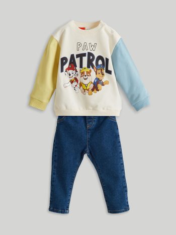 Beige Paw Patrol Printed Men's Sweatshirt and Trousers 2 Pcs
