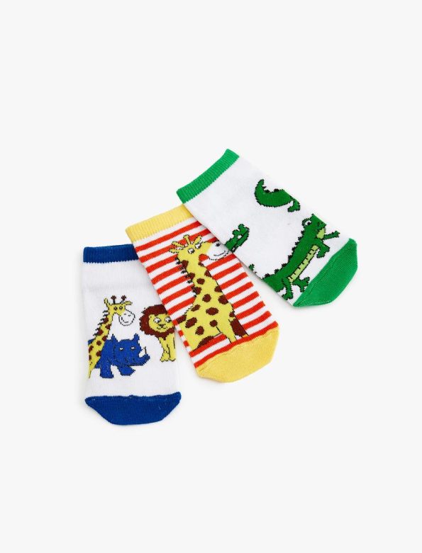 Boys' Animal Print Cotton Sock Set