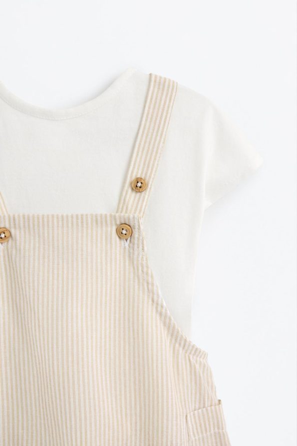 T-shirt and Suspender Bodysuit Set