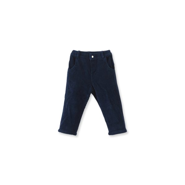 Navy Blue Check Collar Detail Cotton Two-Piece Set